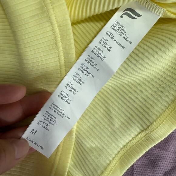 Fabletics Daily Rib Square Neck Tank, Yellow, M - Picture 3 of 5